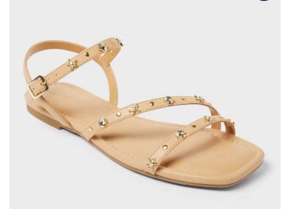 Women's Florence Embellished Ankle Strap Sandals with Memory Foam Insole